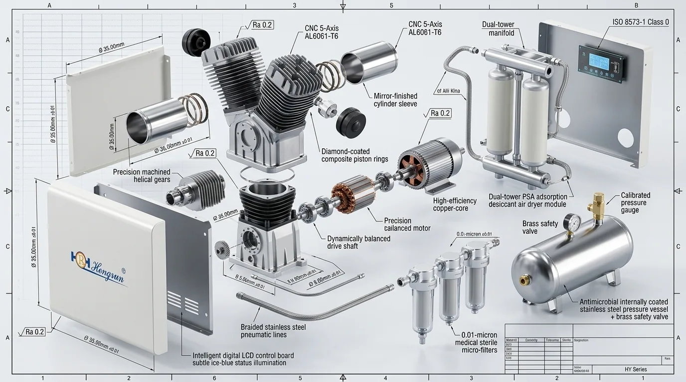 HY Compressor 3D CAD Exploded View