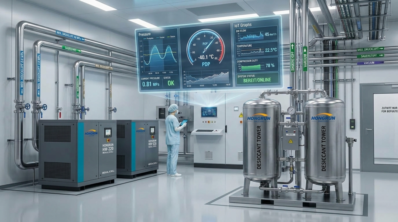 Hongrun Intelligent Hospital Medical Air Plant Room with Digital Twin Telemetry