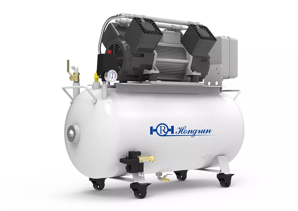 HY Series oil-free piston compressors with Hongrun branding